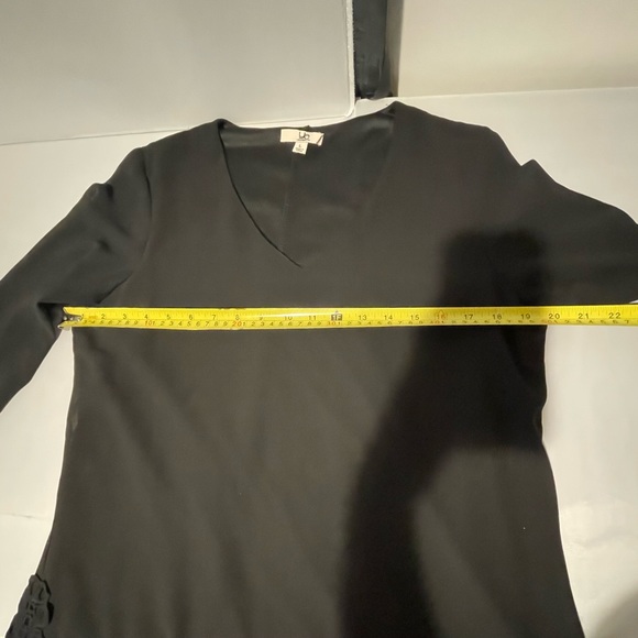 Ya Los Angeles Womens Cocktail Dress Long Sleeve Chiffon Black V-Neck Size “L” - Picture 13 of 16